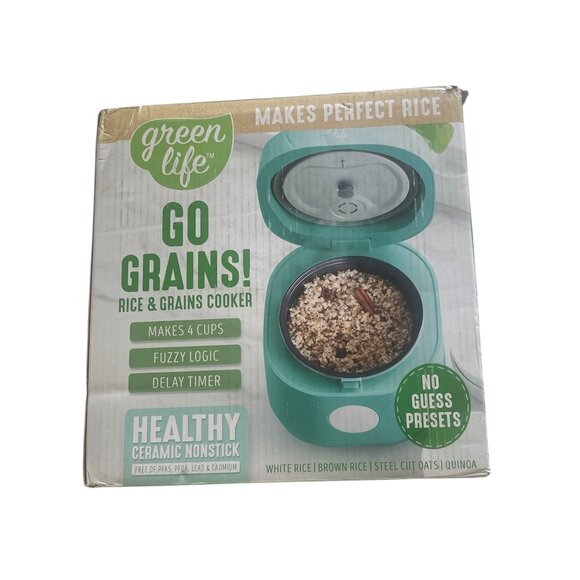 GreenLife Healthy Ceramic Nonstick Rice and Grains Cooker 4-Cup Rice PFAS-Free - Picture 3 of 7